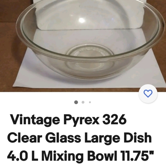Pyrex Vintage Large Mixing Bowl 326 4.0 L 11.75 Clear - Picture 8 of 8